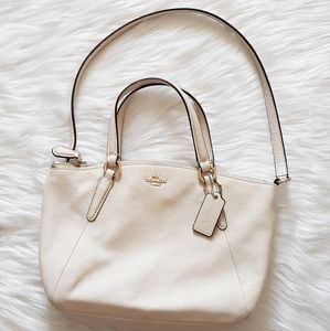 Coach mini Kelsey crossbody bag in chalk & gold